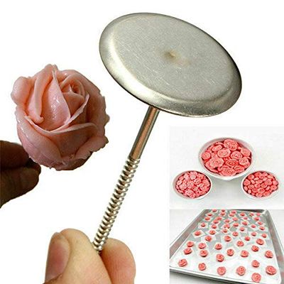BIG BOX ESHOP Stainless Steel Cake Cupcake Decor Tools Flower Decorating Nail Tool for Icing Flowers Making, 7X3X3 cm, Silver