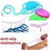 Suryavanshi World 3 Meters Windproof Anti-Slip Clothes Washing Line Drying Nylon Rope with Hooks view 2