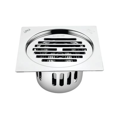 LIPKA Golden Classic Jali Square Flat Cut Floor Drain with Cockroach Trap | 5 x 5 Inches | 304-Grade Stainless Steel Floor Trap | Glossy Finish Drain Jali