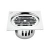 LIPKA Golden Classic Jali Square Flat Cut Floor Drain with Cockroach Trap | 5 x 5 Inches | 304-Grade Stainless Steel Floor Trap | Glossy Finish Drain Jali view 1
