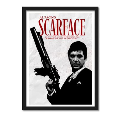 Good Hope Matte paper 300 GSM Scarface Al Pacino (Framed Poster10x13inch, white)