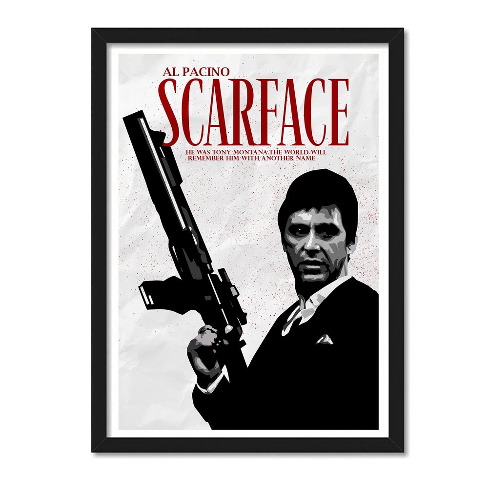 Good Hope Matte paper 300 GSM Scarface Al Pacino (Framed Poster10x13inch, white)