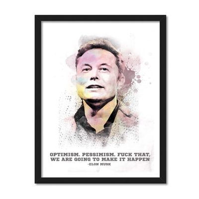 Good Hope Elon Musk Motivational quote Framed Poster 10x13 Inch for Room & Office home bedroom living room wall art inspirational entrepreneur success wall hanging Decor