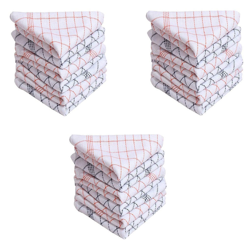 AKIN TOWEL Cotton Multicolour Highly Absorbent Multipurpose Kitchen Napkin (46x46 cm )- Pack of 18