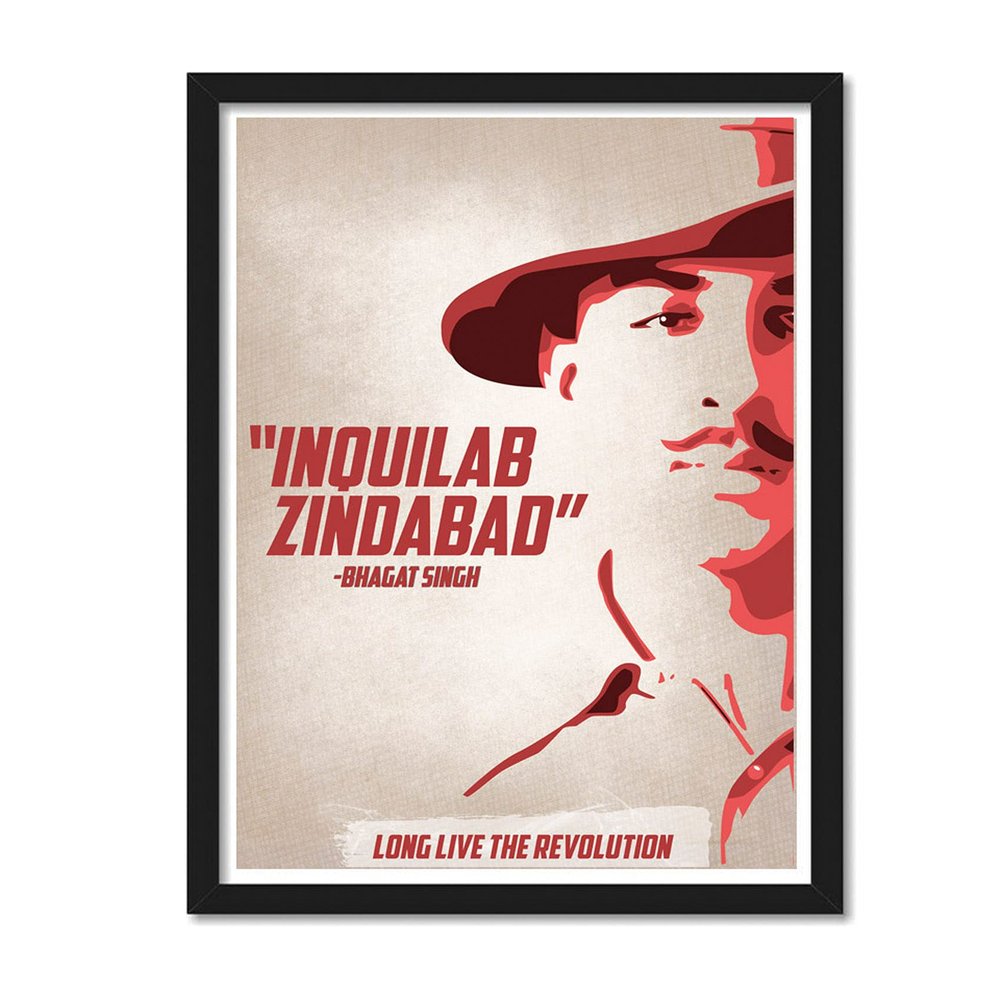 Good Hope Bhagat Singh Poster With Frame Indian Freedom fighters wall art Poster frame for home office living Room hostel Study room decoration inspirational wall decor