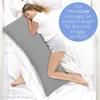 Tishnagi Designer Long Body Pillow Cover | 18" x 54" Inch Rayon Cotton Grey Pillowcase with Hidden Zipper | 210 TC (1 Piece) view 3