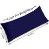 Tishnagi Designer Long Pillow Cover | Rayon Cotton Body Pillowcase with Zipper Closure | 18" X 54" Inch Size Cases for Bodypillow (Navy Blue Cover only) view 2