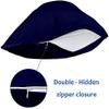 Tishnagi Designer Long Pillow Cover | Rayon Cotton Body Pillowcase with Zipper Closure | 18" X 54" Inch Size Cases for Bodypillow (Navy Blue Cover only) view 4