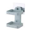 KINZILLA Plastic Double Layer Soap Box Sucker Wall Mounted Holder (Medium, Multicolor) view 1