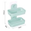 KINZILLA Plastic Double Layer Soap Box Sucker Wall Mounted Holder (Medium, Multicolor) view 2