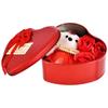 Khakee Artificial Heart Shaped Box And Teddy And 3 Pieces Soap Roses Flower Gift Box (Red) view 2
