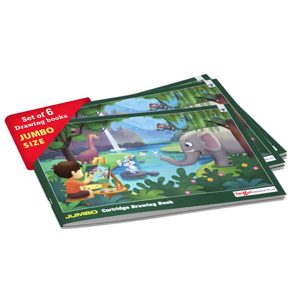 Drawing Book Jumbo Size | Sketch Pad for Kids, Students & Artists | 34 White Blank Pages | 37 x 27 cm Approx | Soft Cover | Best Premium Experience for Drawing, Colouring & Painting | Pack of 6