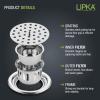 LIPKA Round Floor Drain |304-Grade Stainless Steel |5 Inches| with Cockroach Trap/Jali & Lid| view 4