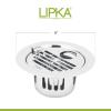 LIPKA Golden Classic Jali Round Flat Cut Floor Drain |304-Grade Stainless Steel |5 Inches| with Cockroach Trap, Hinge & Hole| view 3