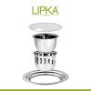 LIPKA Golden Classic Jali Round Flat Cut Floor Drain |304-Grade Stainless Steel |5 Inches| with Cockroach Trap, Hinge & Hole| view 4