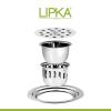 LIPKA Round Flat Cut with Lid Floor Drain |304-Grade Stainless Steel |5.5 Inches| with Cockroach Trap/Jali | view 3