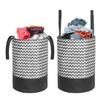PrettyKrafts F1246 Canvas Laundry Bag, Toy Storage, Laundry Storage (45 L) (Set of 2 Pieces)- Black Wave view 1
