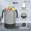 PrettyKrafts F1246 Canvas Laundry Bag, Toy Storage, Laundry Storage (45 L) (Set of 2 Pieces)- Black Wave view 4