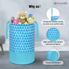 PrettyKrafts 45L Non Woven Trio Printed Round Foldable Large Laundry Bag/Basket With Handles, Freestanding Clothes Storage Organizer for Bedroom, Bathroom, Dorm (36x36x45cm, Blue, Set of 2) view 4