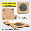 Yellow Weaves 4 Pieces Bamboo Wood Coasters or Heat Insulation Pad/Table Mats Placemats for Big Pans Pots- (15 X 15 Cms) view 2