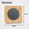 Yellow Weaves 4 Pieces Bamboo Wood Coasters or Heat Insulation Pad/Table Mats Placemats for Big Pans Pots- (15 X 15 Cms) view 4