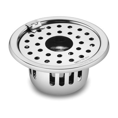 LIPKA Round Floor Drain |304-Grade Stainless Steel | 4 Inches| with Cockroach Trap/Jali & Hinge| Floor Drain for Bathroom Drainer Jali |