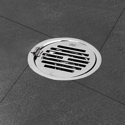 LIPKA Golden Classic Jali Round Floor Drain |304-Grade Stainless Steel |4 Inches| with Cockroach Trap & Hinge|