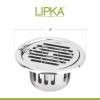 LIPKA Golden Classic Jali Round Floor Drain |304-Grade Stainless Steel |4 Inches| with Cockroach Trap & Hinge| view 2