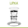 LIPKA Golden Classic Jali Round Floor Drain |304-Grade Stainless Steel |4 Inches| with Cockroach Trap & Hinge| view 3