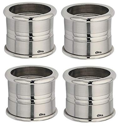 Chitra Brass Icon Wall to Wall Concealed Bracket for 1 Inch Dia Curtain Rod (Silver) - Pack of 4