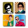 Presta Gifts Tea Coaster Set Bollywood Legends Printed, MDF Wood Material Coasters for Home and Kitchen, Office Table, Dining Table, Home Decor (3.5x3.5 inches, Set of 4) view 1