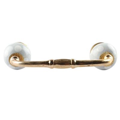 Indian-Shelf 1 Pack Grey Unique Drawer Handles Decorative Cabinet Pulls Gold Hardware 6'' Hole to Hole -BH-573-DCK-155