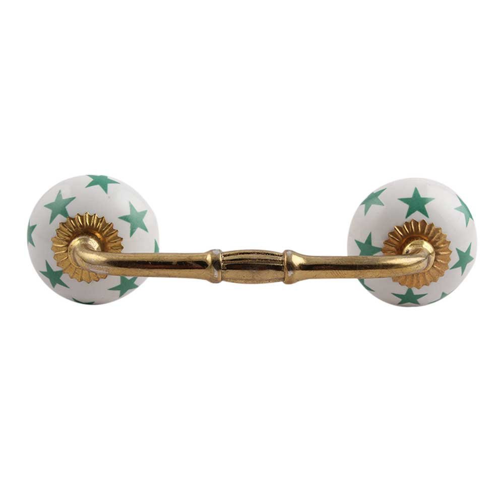 Indian-Shelf 1 Pack Green Unique Drawer Handles Decorative Cabinet Pulls Gold Hardware 6'' Hole to Hole -BH-199-CK-1192