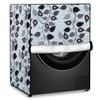 Stylista Waterproof Front Load Washing Machine Cover Compatible for Haier 6 kg, 6.5 kg, 7 kg & 7.5 kg Petals Pattern Grey view 1