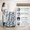 Stylista Waterproof Front Load Washing Machine Cover Compatible for Haier 6 kg, 6.5 kg, 7 kg & 7.5 kg Petals Pattern Grey view 4