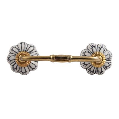 Indian-Shelf 1 Pack Black Unique Drawer Handles Decorative Cabinet Pulls Gold Hardware 6'' Hole to Hole High Quality