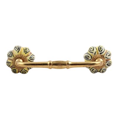 Indian-Shelf 1 Pack Multicolor Unique Drawer Handles Decorative Cabinet Pulls Gold Hardware 6'' Hole to Hole -BH-318-CK-178