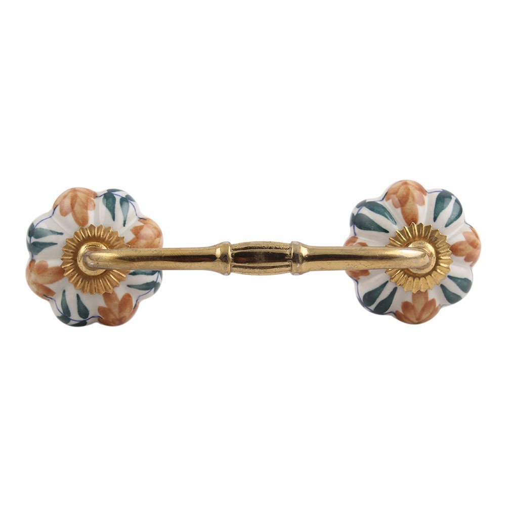 Indian-Shelf 1 Pack Brown Unique Drawer Handles Decorative Cabinet Pulls Gold Hardware 6'' Hole to Hole -BH-145-MCK-42