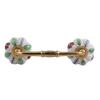 Indian-Shelf 1 Pack Red Unique Drawer Handles Decorative Cabinet Pulls Gold Hardware 6'' Hole to Hole -BH-134-MCK-27 view 1