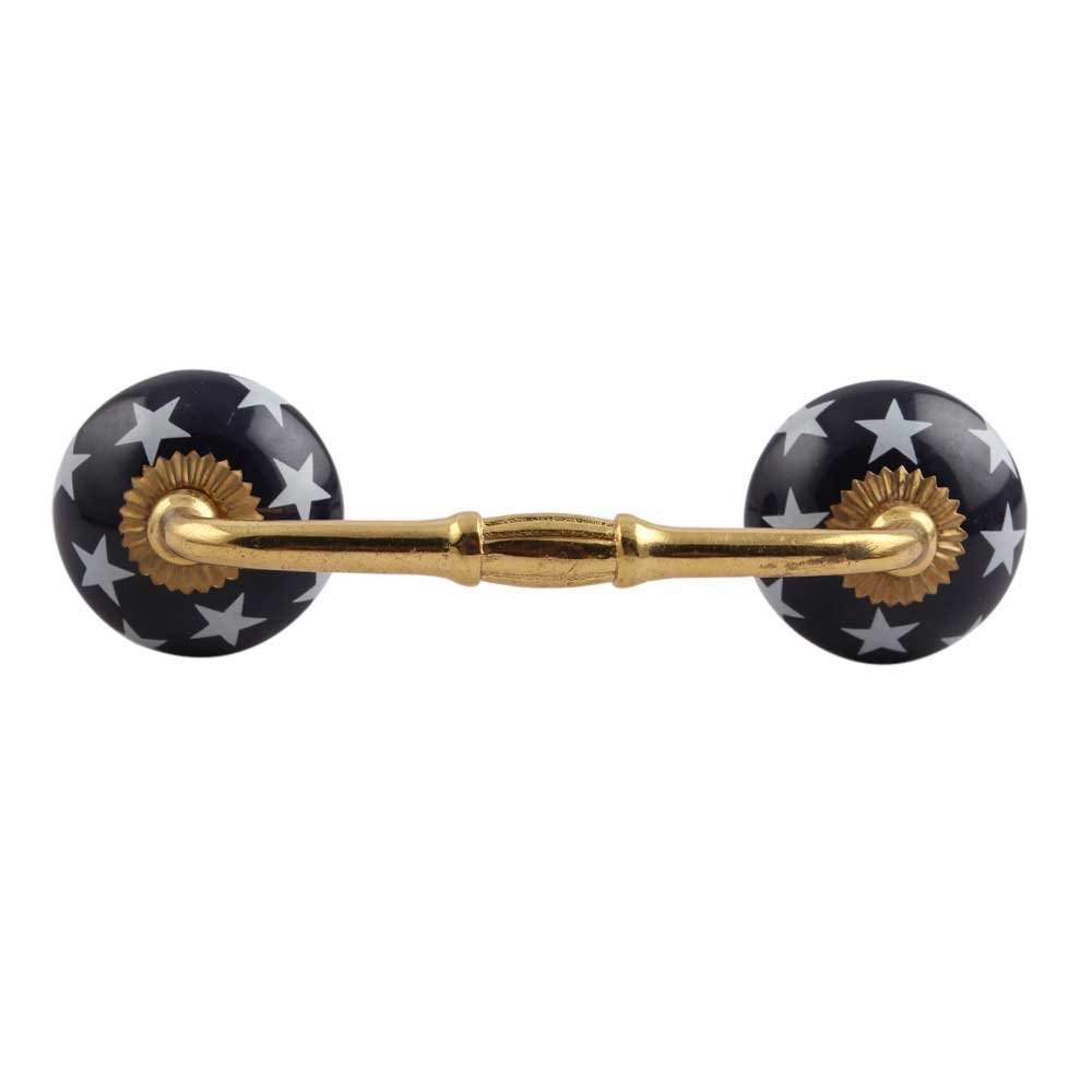 Indian-Shelf 1 Pack Blue Unique Drawer Handles Decorative Cabinet Pulls Gold Hardware 6'' Hole to Hole -BH-254 (CK-1431)