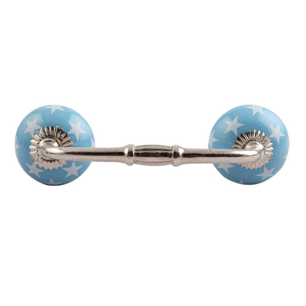 Indian-Shelf 1 Pack Turquoise Kitchen Cabinet Handles for Drawer Pulls Door Dresser Silver Hardware 6'' Hole to Hole -BH-263-CK-1438
