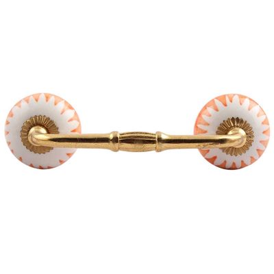 Indian-Shelf 1 Pack Amber Unique Drawer Handles Decorative Cabinet Pulls Gold Hardware 6'' Hole to Hole
