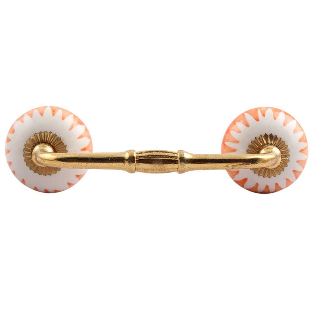 Indian-Shelf 1 Pack Amber Unique Drawer Handles Decorative Cabinet Pulls Gold Hardware 6'' Hole to Hole