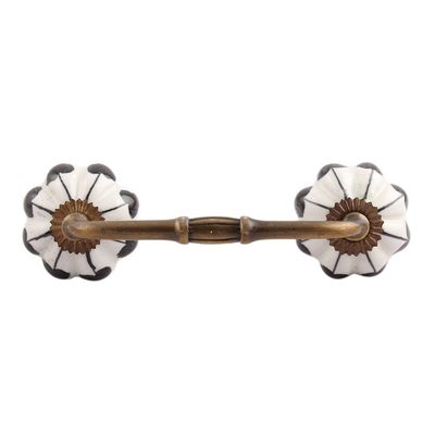 Indian-Shelf 1 Pack Black Decorative Drawer Pulls Unique Cabinet Handles for Door Dresser Antique Hardware 6'' Hole to Hole Upscale