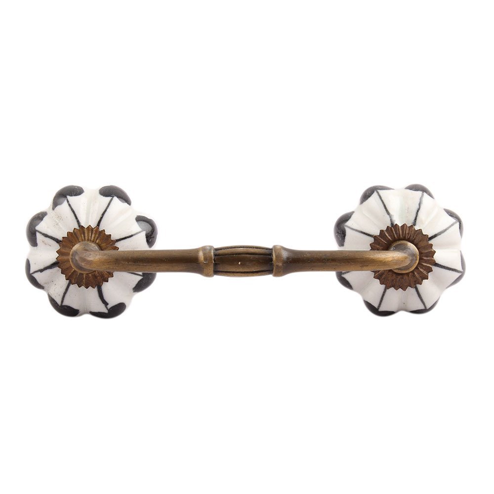 Indian-Shelf 1 Pack Black Decorative Drawer Pulls Unique Cabinet Handles for Door Dresser Antique Hardware 6'' Hole to Hole Upscale