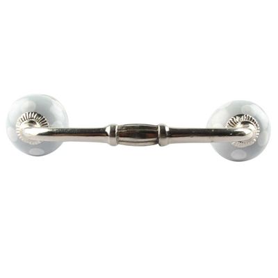 Indian-Shelf 1 Pack Grey Kitchen Cabinet Handles for Drawer Pulls Door Dresser Silver Hardware 6'' Hole to Hole -BH-573-DCK-155