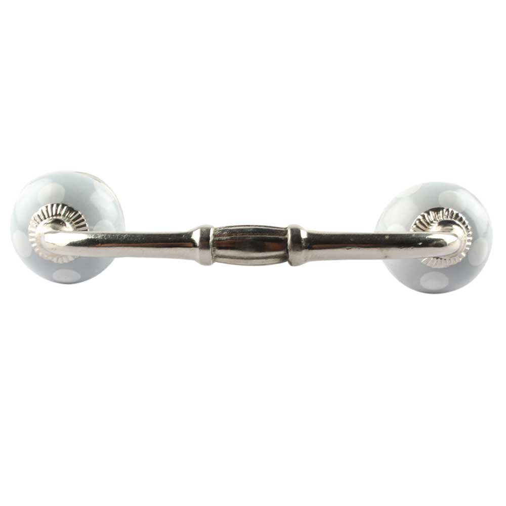Indian-Shelf 1 Pack Grey Kitchen Cabinet Handles for Drawer Pulls Door Dresser Silver Hardware 6'' Hole to Hole -BH-573-DCK-155