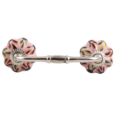 Indian-Shelf 1 Pack Multicolor Kitchen Cabinet Handles for Drawer Pulls Door Dresser Silver Hardware 6'' Hole to Hole -BH-428-CK-260