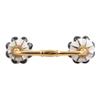 Indian-Shelf 1 Pack Black Unique Drawer Handles Decorative Cabinet Pulls Gold Hardware 6'' Hole to Hole Upscale view 1