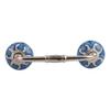 Indian-Shelf 1 Pack Blue Kitchen Cabinet Handles for Drawer Pulls Door Dresser Silver Hardware 6'' Hole to Hole Rust Free view 1